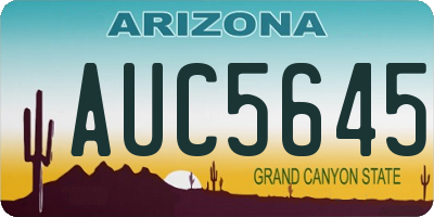 AZ license plate AUC5645