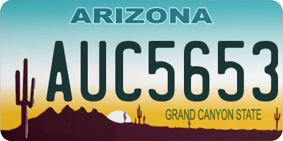 AZ license plate AUC5653