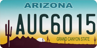 AZ license plate AUC6015