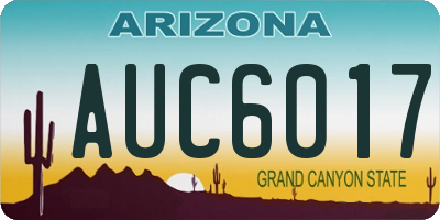 AZ license plate AUC6017