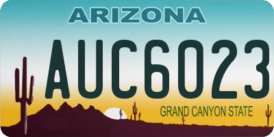 AZ license plate AUC6023