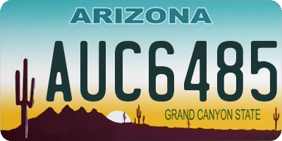 AZ license plate AUC6485