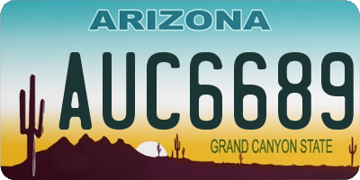 AZ license plate AUC6689