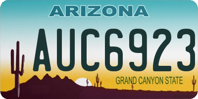 AZ license plate AUC6923
