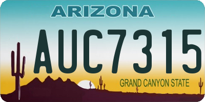 AZ license plate AUC7315