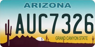 AZ license plate AUC7326