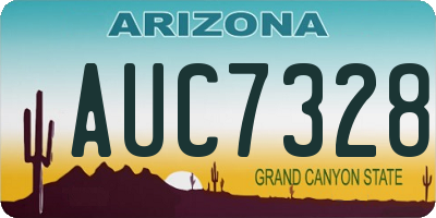 AZ license plate AUC7328
