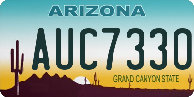 AZ license plate AUC7330