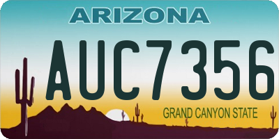 AZ license plate AUC7356