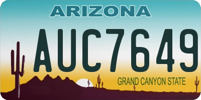 AZ license plate AUC7649