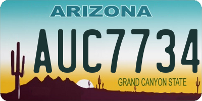 AZ license plate AUC7734
