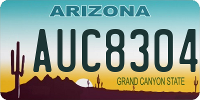 AZ license plate AUC8304
