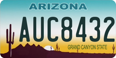 AZ license plate AUC8432