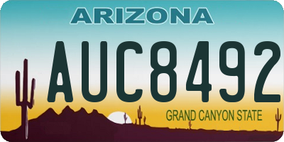 AZ license plate AUC8492