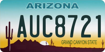 AZ license plate AUC8721