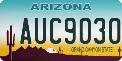AZ license plate AUC9030