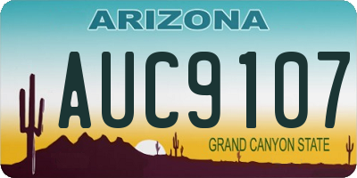 AZ license plate AUC9107