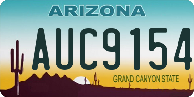 AZ license plate AUC9154