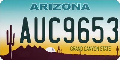 AZ license plate AUC9653