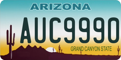 AZ license plate AUC9990