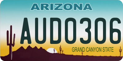 AZ license plate AUD0306