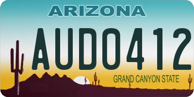 AZ license plate AUD0412