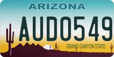 AZ license plate AUD0549