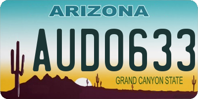 AZ license plate AUD0633