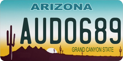 AZ license plate AUD0689