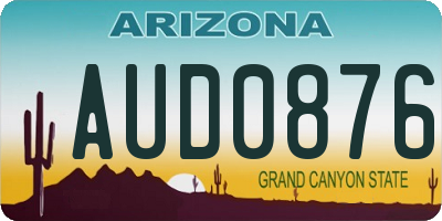 AZ license plate AUD0876