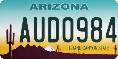 AZ license plate AUD0984