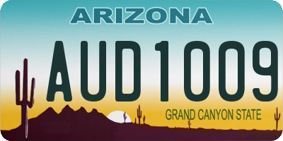 AZ license plate AUD1009