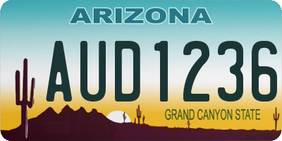 AZ license plate AUD1236