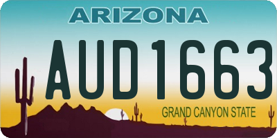 AZ license plate AUD1663