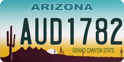 AZ license plate AUD1782