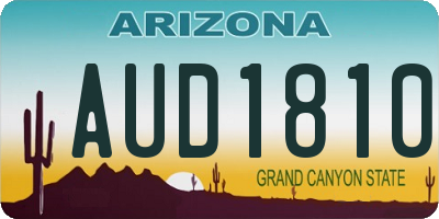 AZ license plate AUD1810