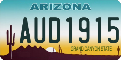 AZ license plate AUD1915
