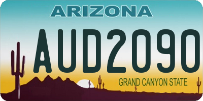 AZ license plate AUD2090