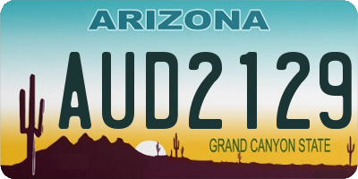 AZ license plate AUD2129