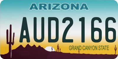 AZ license plate AUD2166