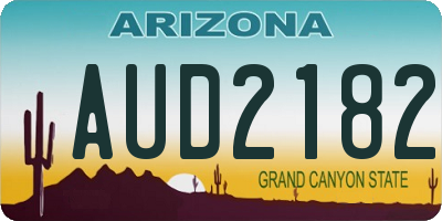 AZ license plate AUD2182