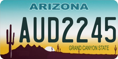 AZ license plate AUD2245