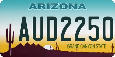 AZ license plate AUD2250