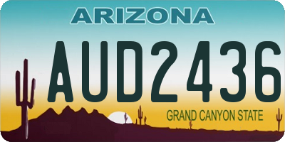 AZ license plate AUD2436