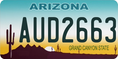 AZ license plate AUD2663