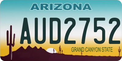 AZ license plate AUD2752