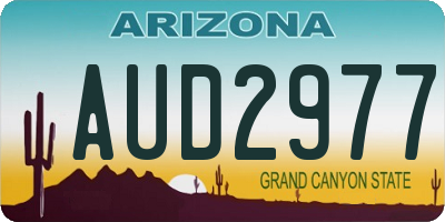 AZ license plate AUD2977