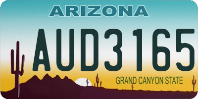 AZ license plate AUD3165