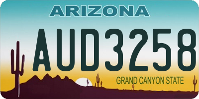 AZ license plate AUD3258