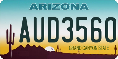 AZ license plate AUD3560
